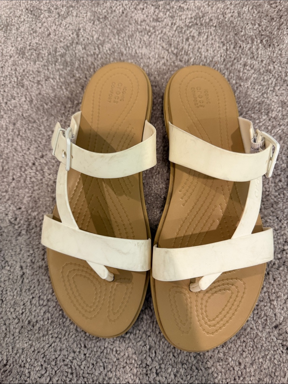 Crocs Women’s White Strappy Sandals Size 10